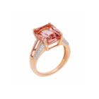 Womens Simulated Pink Cocktail Ring