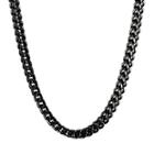 Mens Stainless Steel & Black Ip Foxtail Chain