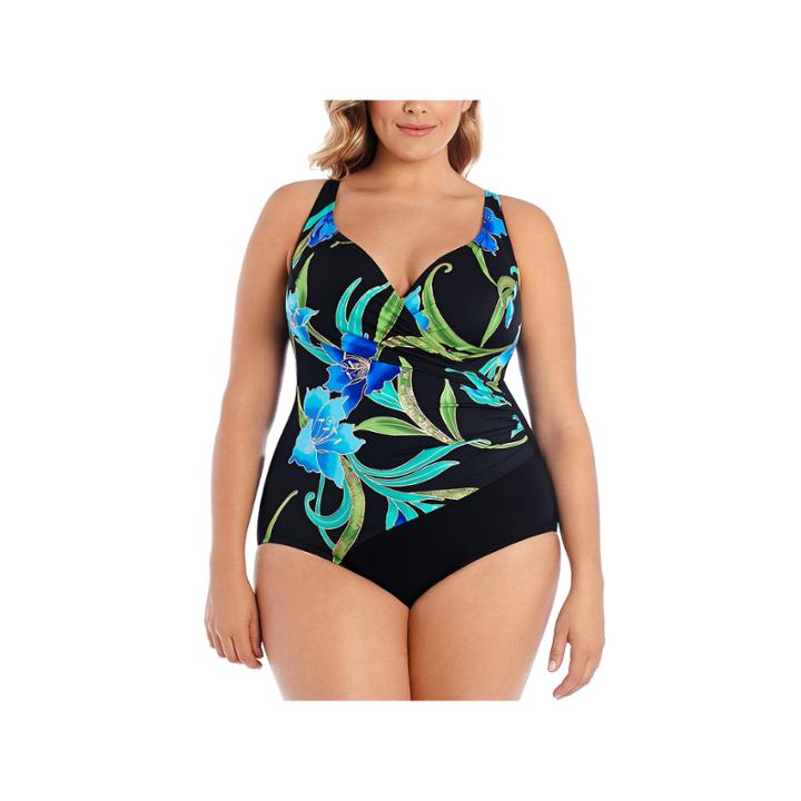 Robby Len By Longitude Solid One Piece Swimsuit Plus