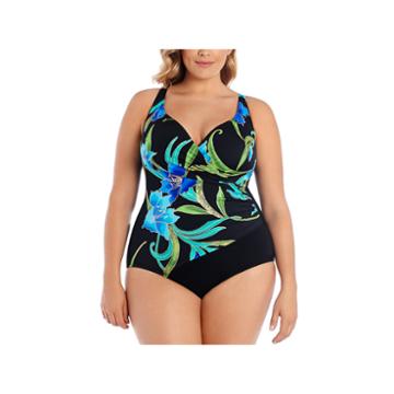 Robby Len By Longitude Solid One Piece Swimsuit Plus