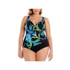 Robby Len By Longitude Solid One Piece Swimsuit Plus
