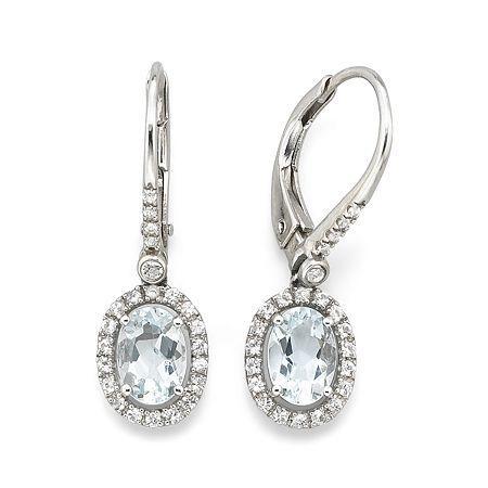 Aquamarine Leverback Earrings