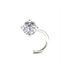 14k White Gold Diamond-accent 2.4mm Nose Screw Ring