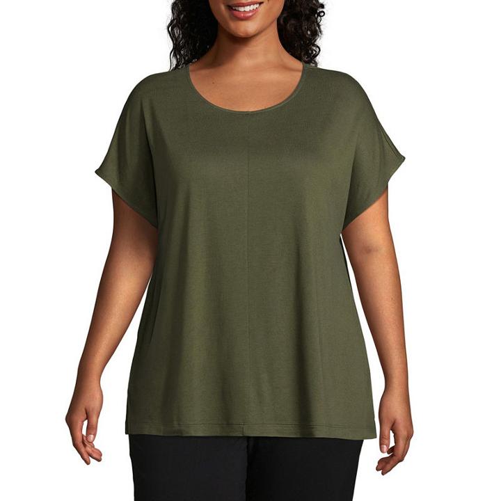 Worthington Short Dolman Sleeve T-shirt - Plus