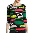 Worthington 3/4-sleeve Lace Trim Keyhole Top - Tall