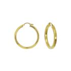 14k Yellow Gold 35mm Square Tube Hoop Earrings