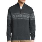 St. John's Bay Long-sleeve Quarter-zip Novelty Sweater