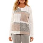 Alfred Dunner Eskimo Kiss Long Sleeve Crew Neck Pullover Sweater