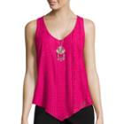 Heart & Soul Sleeveless Lace Front Necklace Top