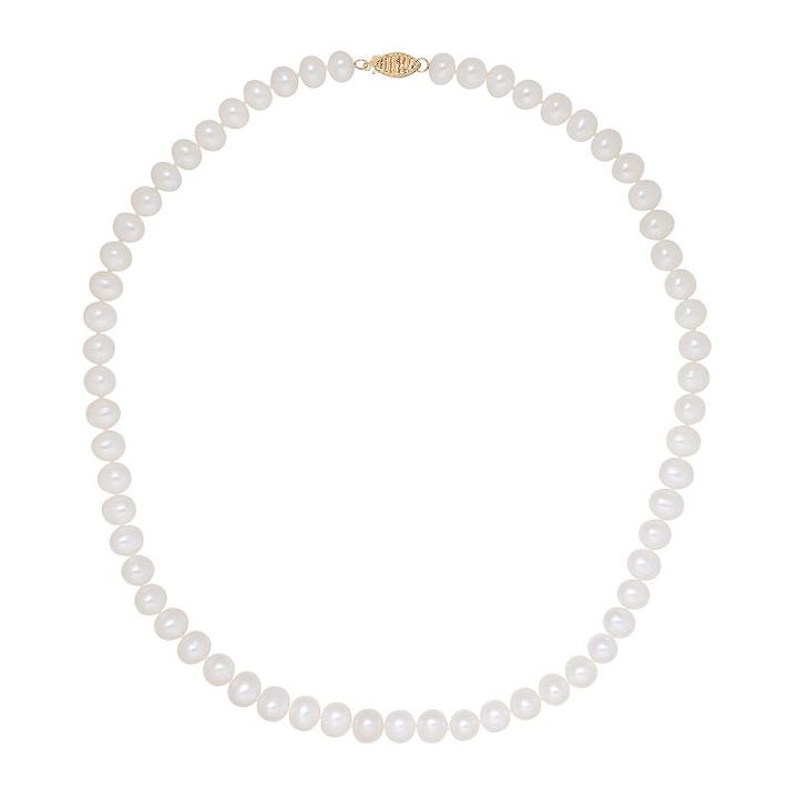 Sofia Womens 7mm White Cultured Freshwater Pearls Strand Necklace