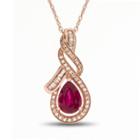 Womens 1/5 Ct. T.w. Red Ruby 14k Gold Pendant Necklace