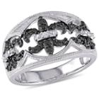 Womens 1/4 Ct. T.w. Color Enhanced Black Diamond Sterling Silver Cocktail Ring