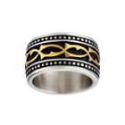 Mens Stainless Steel Band Ring With Multicolored Plating