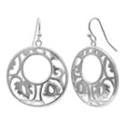 Silver Reflections Silver Plated 30mm Filigree Round Pure Silver Over Brass Round Drop Earrings