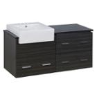 48.75-in. W Wall Mount Dawn Grey Vanity Set For 3h4-in. Drilling Black Galaxy Top