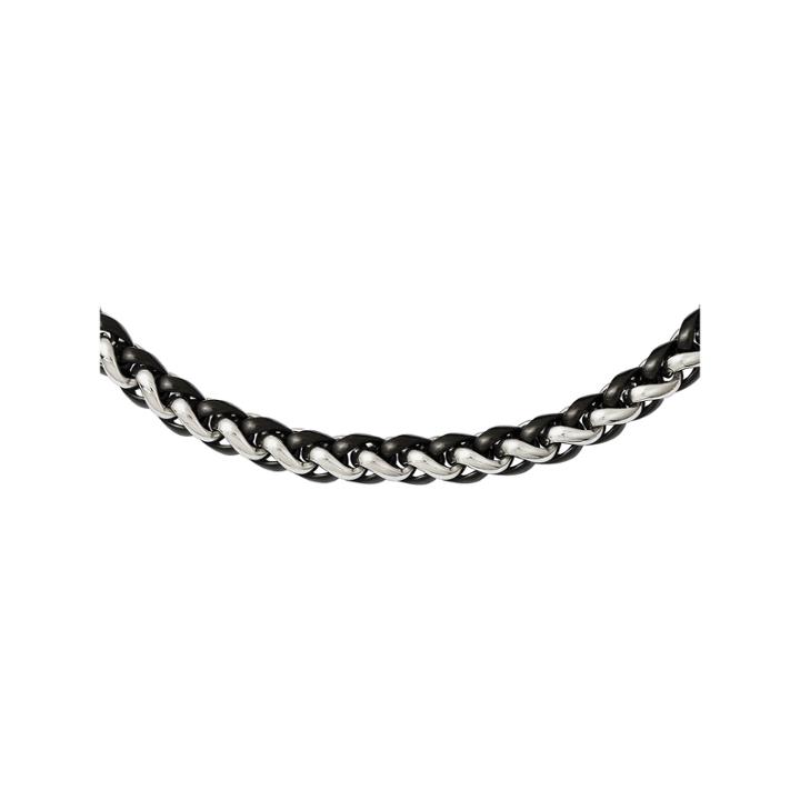 Mens Stainless Steel & Black Ip-plated Chain Necklace