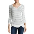 Almost Famous 3/4-sleeve Hacci Top - Juniors