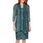 R & M Richards 3/4-sleeve Crinkle Jacket Dress