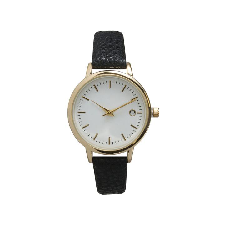 Olivia Pratt Womens Date Display Dial Black Leather Watch 15421