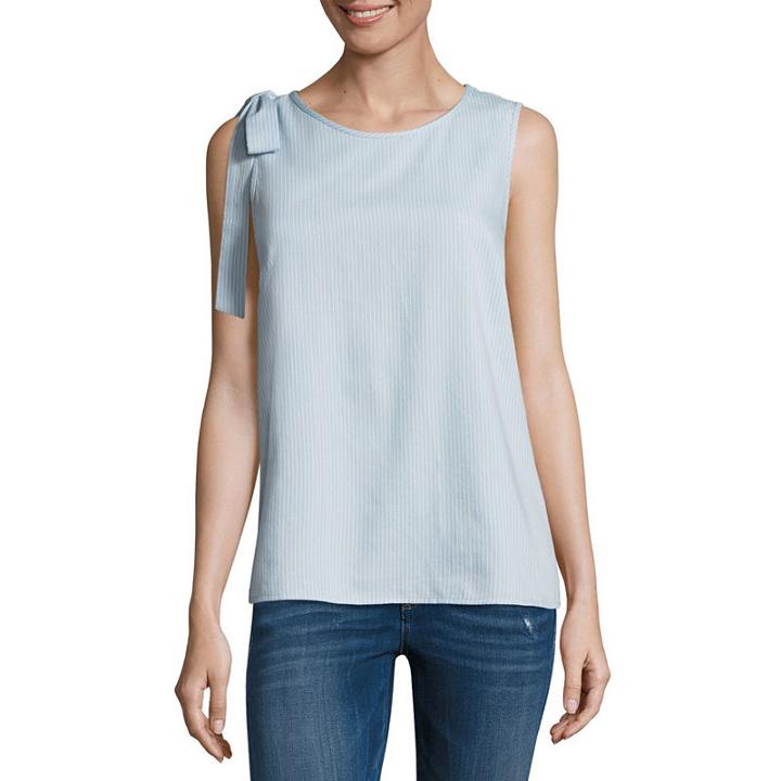 Libby Edelman Sleeveless Bow Shoulder Top