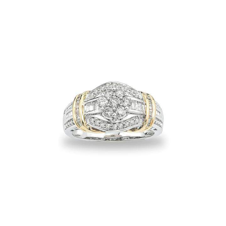 Diamond Blossom 3/4 Ct. T.w. Diamond 10k Two-tone Gold Ring