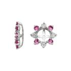 Lab-created Pink Sapphire And Diamond Accent Earring Jackets