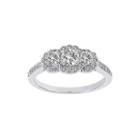 Lumastar 7/8 Ct. T.w. Diamond 14k White Gold 3-stone Bridal Ring