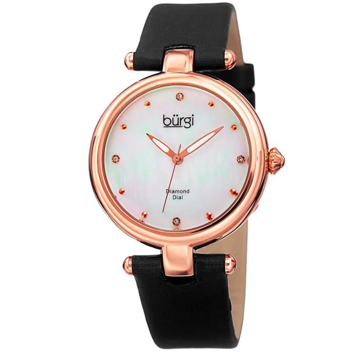 Burgi Unisex Black Strap Watch-b-169bk