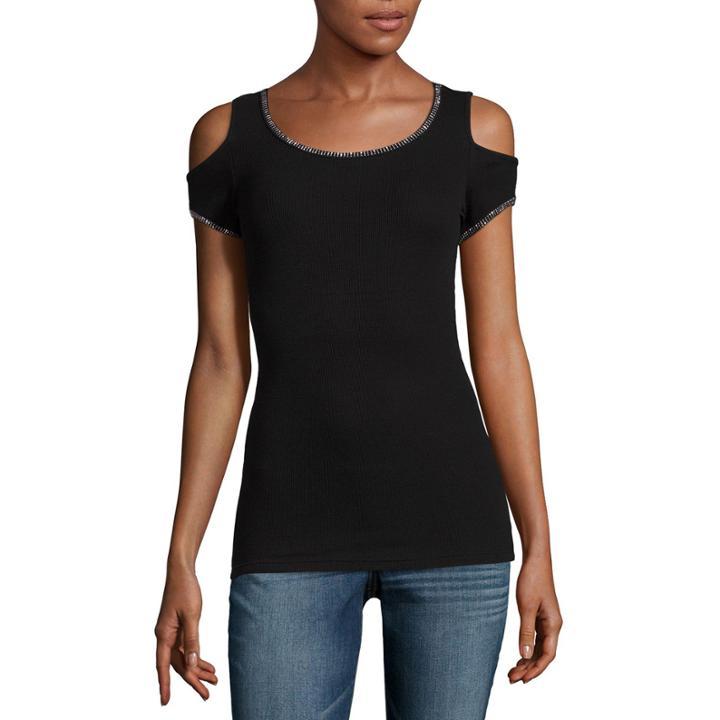 I Jeans By Buffalo Jewel Cold Shoulder Top