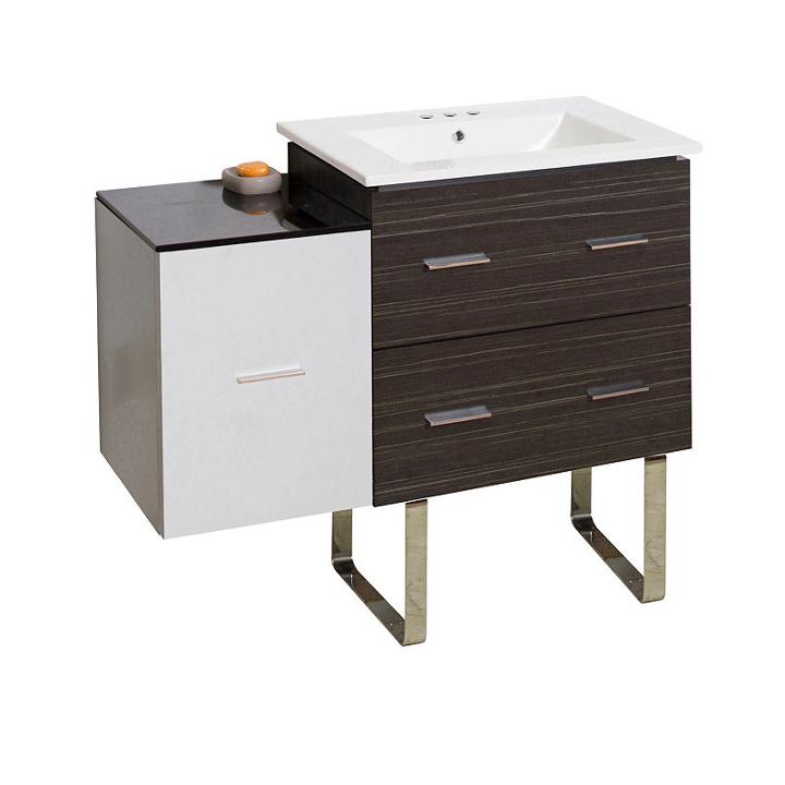 37.75-in. W Floor Mount White-dawn Grey Vanity Setfor 3h4-in. Drilling