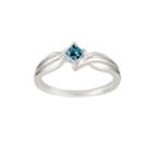 Genuine Blue Topaz Sterling Silver Princess Cut Ring