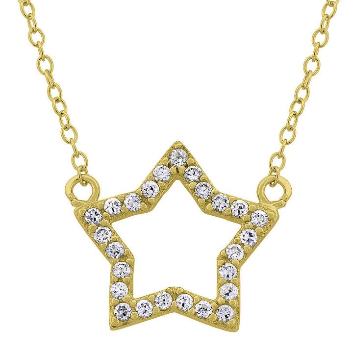 Diamonart Womens 1/2 Ct. T.w. White Cubic Zirconia Star Pendant Necklace