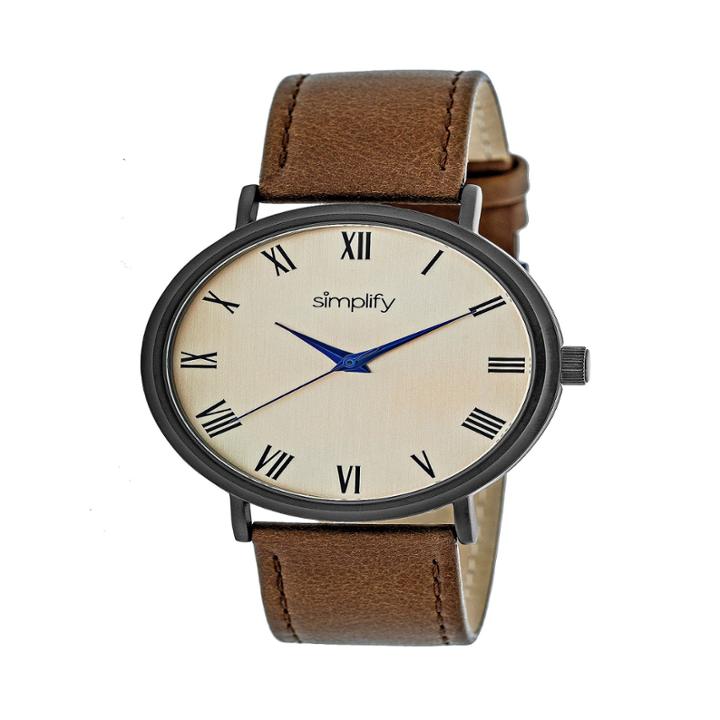 Simplify Unisex Brown Strap Watch-sim2905