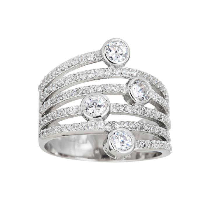 Sterling Silver Vertical Bezel Fashion Ring