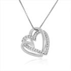 Womens 1/6 Ct. T.w. Genuine White Diamond 10k Gold Heart Pendant Necklace