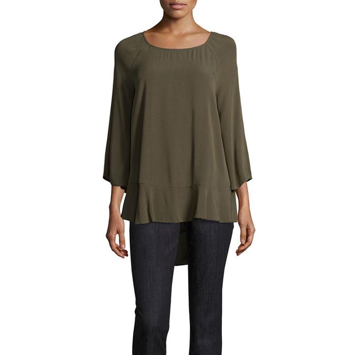 A.n.a Ruffle Hem Raglan Top - Talls