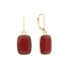 Monet Red And Gold-tone Drop Earrings