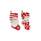 18.5 Hooked Santa & Snowman Stocking- Set Of 2