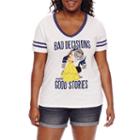 Short Sleeve V Neck Beauty And The Beast Graphic T-shirt
