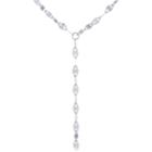Silver Treasures Bezel Set Y-necklace Womens Sterling Silver Y Necklace