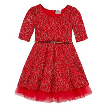 Knit Works Elbow Sleeve A-line Dress - Preschool