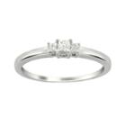 Love Lives Forever Womens 1/5 Ct. T.w. Princess White Diamond 14k Gold 3-stone Ring