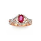Limited Quantities Lab-created Ruby And Diamond 14k Rose Gold Ring