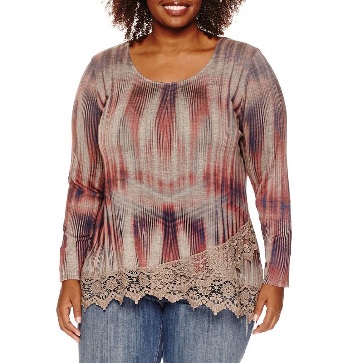 Unity Long-sleeve Snit With Layered Lace Trim