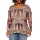 Unity Long-sleeve Snit With Layered Lace Trim