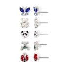 5-pair Bear & Bug Stud Earring Set