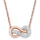 Infinite Promise 1/10 Ctt.w. Diamond 14k Rose Gold Over Silver Infinity Necklace