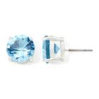 Monet Silver-tone Blue Crystal Stud Earrings