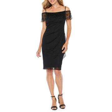 Dj Jaz Short Sleeve Embellished Sheath Dress