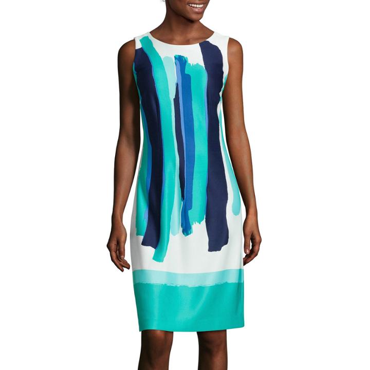 Be By Chetta B Sleeveless Brush Stroke Print Shift Dress
